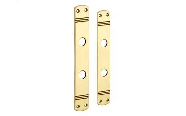 Langschild Art Deco WC-schild WC72 messing 225x33 mm met 18 mm krukhals
