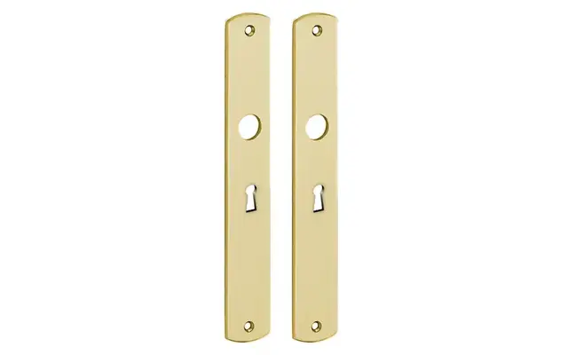 Langschild Dual Sleutelgat SL56 Messing 235x35 mm met 18mm krukhals