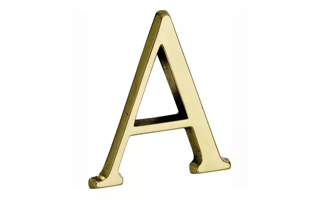 Huisletter Messing Letter A Roman 50mm