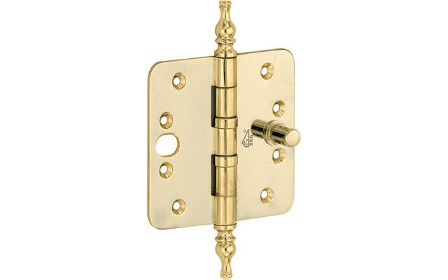 Veiligheidskogellagerscharnier Messing Vaasknop 89x89mm SKG3 met ronde hoeken
