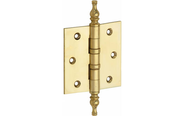 Kogellagerscharnier Messing Vaasknop 76x76mm Met rechte hoek