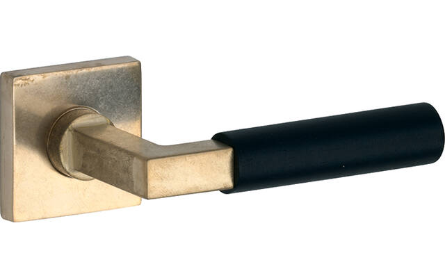 Deurkruk Antiek messing Bauhaus Ebben op geveerd rozet Bauhaus verdekt