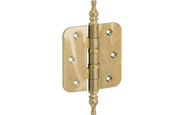 Kogellagerscharnier Messing antiek Vaasknop 89x89mm Met ronde hoek