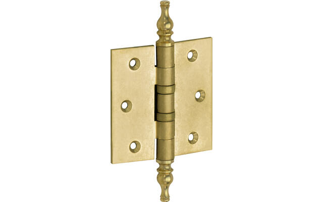 Kogellagerscharnier Messing antiek Vaasknop 89x89mm Met rechte hoek