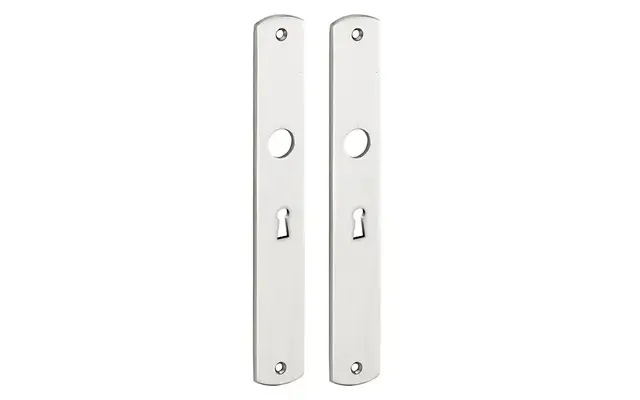 Langschild Dual Sleutelgat SL56 Nikkel 235x35 mm met 18mm krukhals