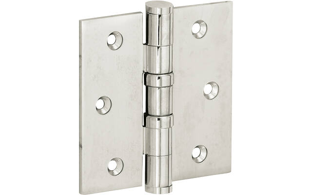 Kogellagerscharnier Nikkel Platkop 76x76mm Met rechte hoek