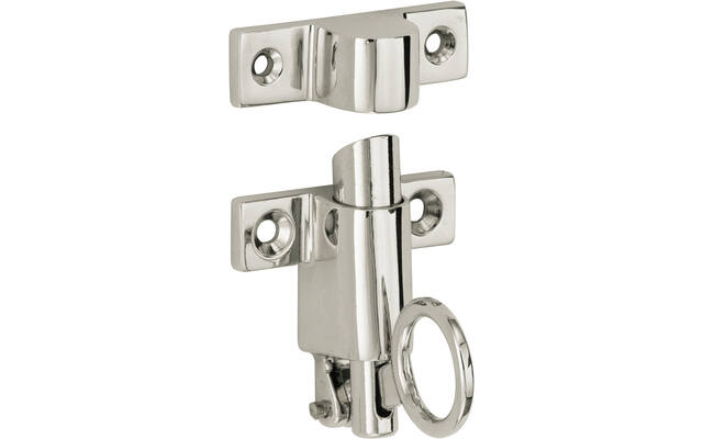 Raamknip Nikkel Elegant met sluitkom. Geschikt voor Valraam/klepraam