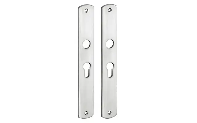 Langschild Dual Cilindergat PC55 Mat-Nikkel 235x35mm met 18 mm krukhals
