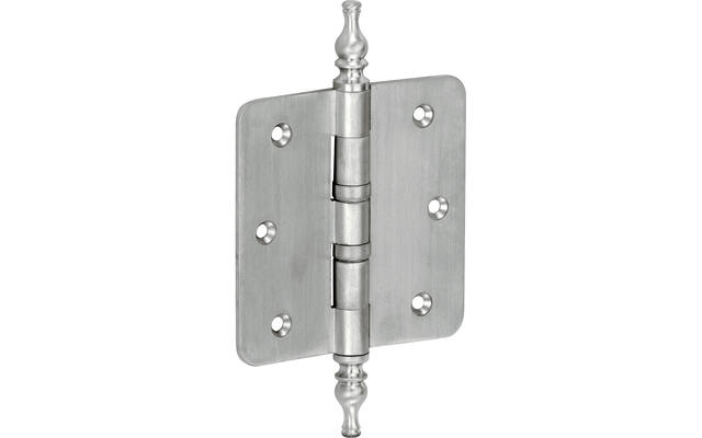 Kogellagerscharnier Mat nikkel Vaasknop 89x89mm Met ronde hoek