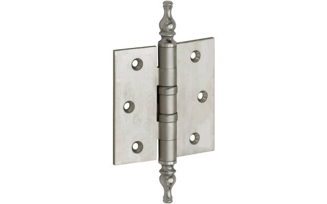 Kogellagerscharnier Mat nikkel Vaasknop 76x76mm Met rechte hoek