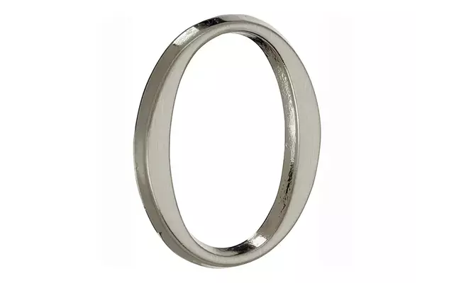 Huisnummer Mat nikkel PVD Cijfer 0 Roman 50mm