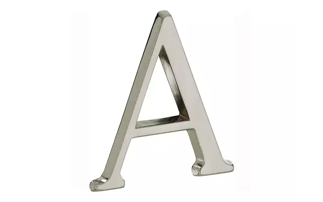 Huisletter Mat nikkel PVD Letter A Roman 50mm
