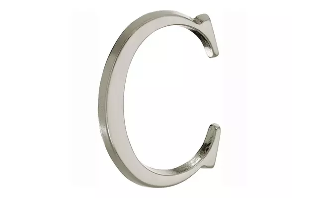 Huisletter Mat nikkel PVD Letter C Roman 50mm