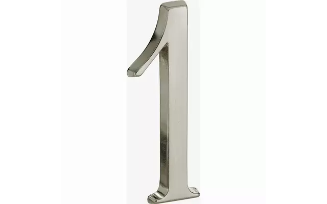 Huisnummer Mat nikkel PVD Cijfer 1 Roman 120mm