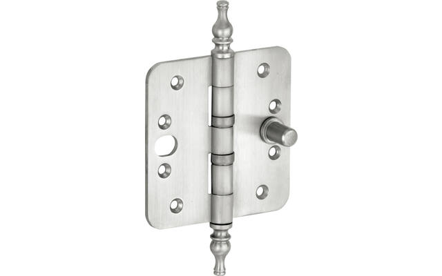 Veiligheidskogellagerscharnier Mat nikkel PVD Vaasknop 89x89 SKG3, met ronde hoeken