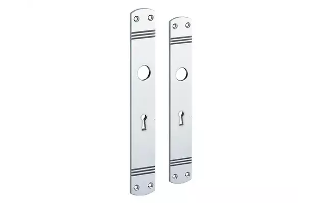 Langschild Art Deco Blind chroom 225x33 mm met 18 mm krukhals