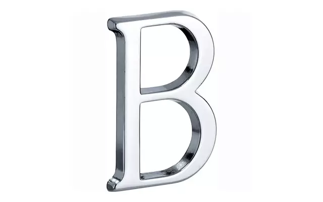 Huisletter Chroom Letter B Roman 50mm