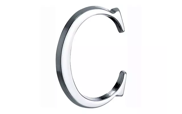 Huisletter Chroom Letter C Roman 50mm