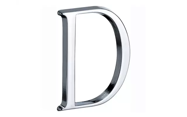 Huisletter Chroom Letter D Roman 50mm