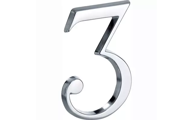 Huisnummer Chroom Cijfer 3 Roman 120mm
