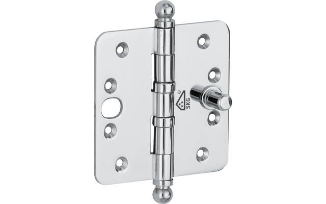 Veiligheidskogellagerscharnier Chroom Bolkop 89x89mm SKG3 met ronde hoek