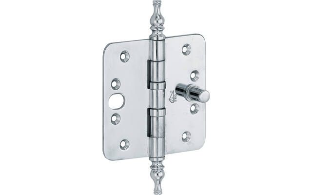 Veiligheidskogellagerscharnier Chroom Vaasknop 89x89mm SKG3 met ronde hoeken