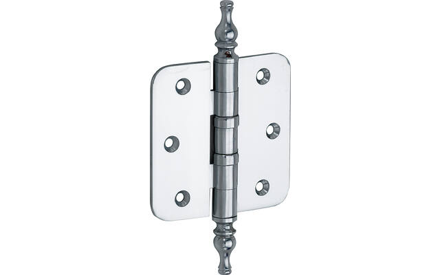 Kogellagerscharnier Chroom Vaasknop 76x76mm Met ronde hoek