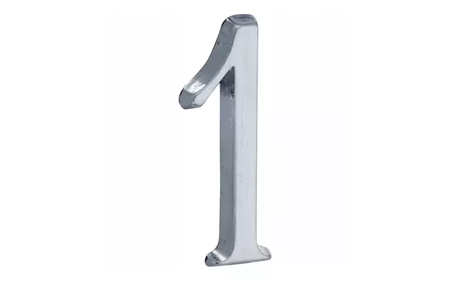 Huisnummer Mat chroom Cijfer 1 Roman 50mm