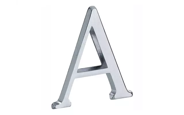 Huisletter Mat chroom Letter A Roman 50mm