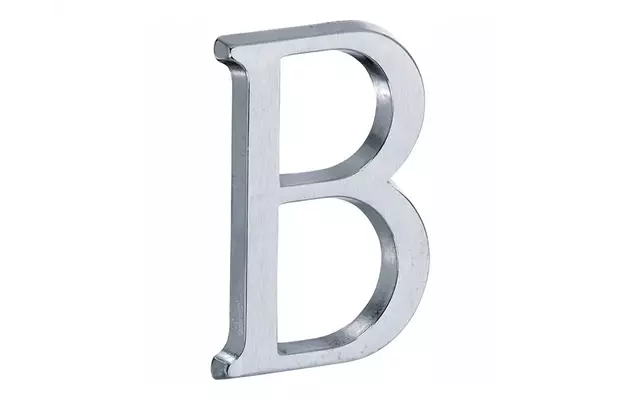 Huisletter Mat chroom Letter B Roman 50mm