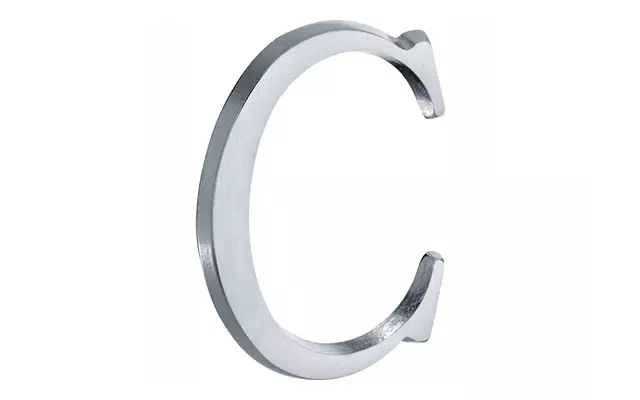 Huisletter Mat chroom Letter C Roman 50mm