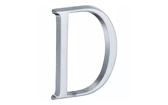 Huisletter Mat chroom Letter D Roman 50mm