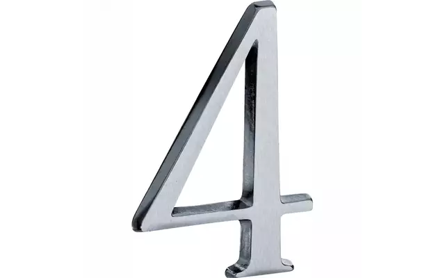 Huisnummer Mat chroom Cijfer 4 Roman 120mm