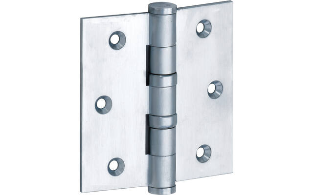 Kogellagerscharnier Mat chroom Platkop 76x76mm Met rechte hoek