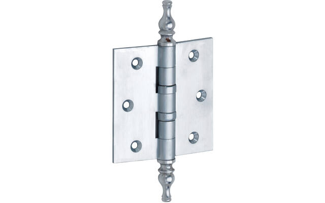Kogellagerscharnier Mat chroom Vaasknop 89x89mm Met rechte hoek