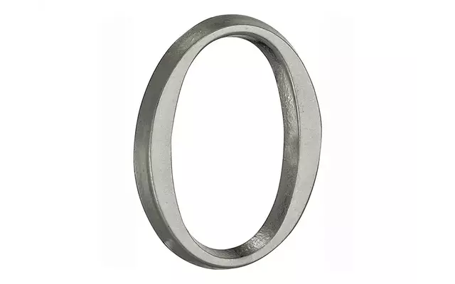 Huisnummer Antiek mat chroom Cijfer 0 Roman 50mm