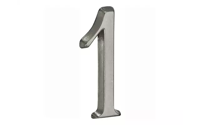 Huisnummer Antiek mat chroom Cijfer 1 Roman 50mm