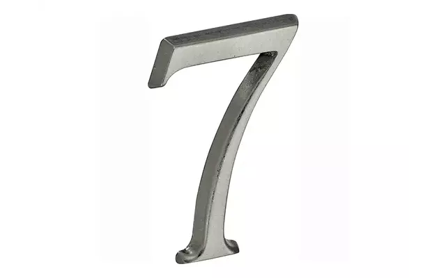 Huisnummer Antiek mat chroom Cijfer 7 Roman 50mm