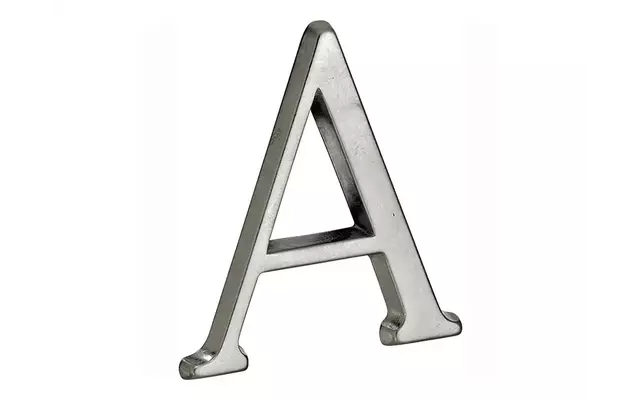 Huisletter Antiek mat chroom Letter A Roman 50mm