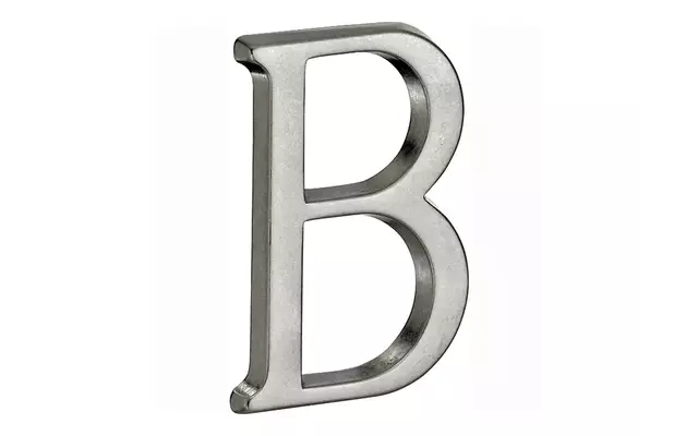 Huisletter Antiek mat chroom Letter B Roman 50mm