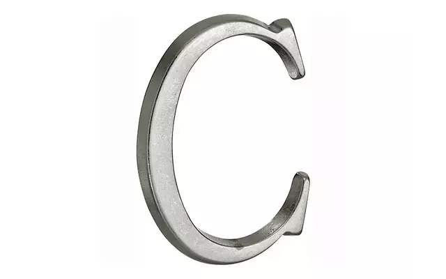 Huisletter Antiek mat chroom Letter C Roman 50mm