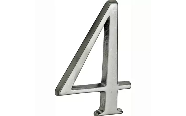 Huisnummer Antiek mat chroom Cijfer 4 Roman 120mm