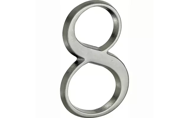 Huisnummer Antiek mat chroom Cijfer 8 Roman 120mm