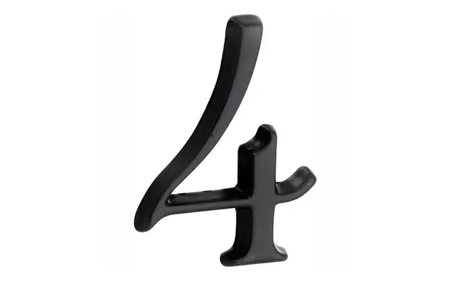 Huisnummer Zwart Cijfer 4 Roman 50mm