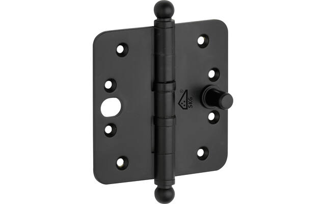 Veiligheidskogellagerscharnier Zwart Bolkop 89x89mm SKG3 met ronde hoeken