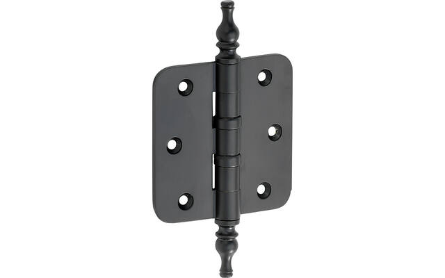 Kogellagerscharnier Zwart Vaasknop 89x89mm Met ronde hoek