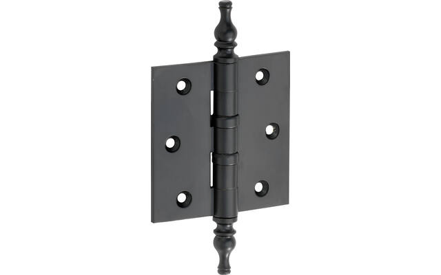Kogellagerscharnier Zwart Vaasknop 89x89mm Met rechte hoek