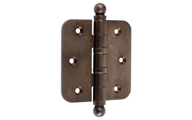 Kogellagerscharnier Brons Bolknop 89x89mm Met ronde hoek
