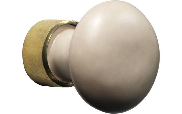 Meubelknop Porselein Paddenstoel 30mm Messing/camee mat