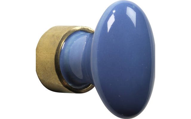Meubelknop Porselein Ovaal 30mm Blauw